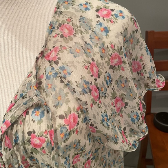 Ladies Zara Floral print Peasant Blouse XL - Picture 4 of 4